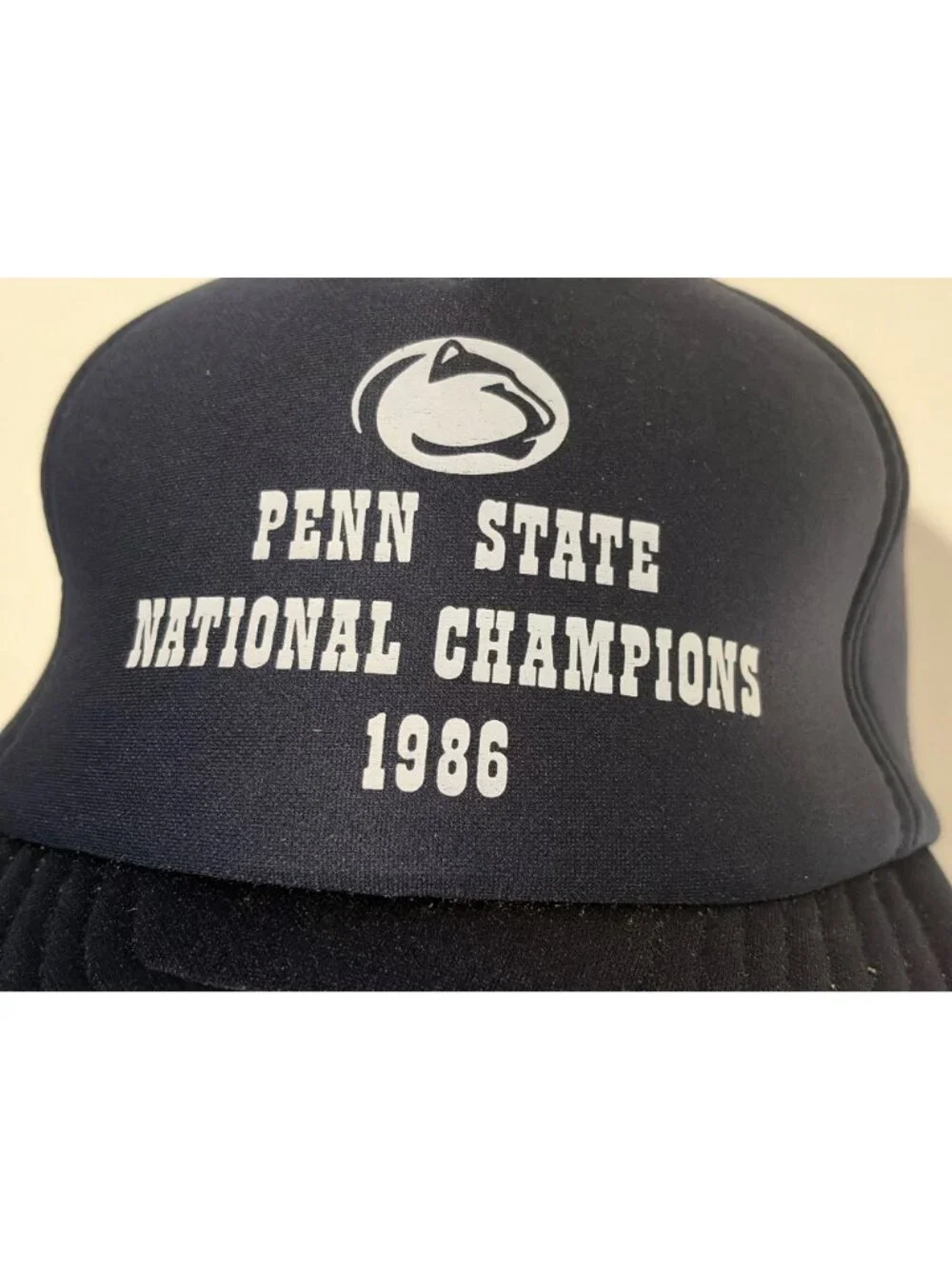 Vintage Penn State National Champions 1986 Snapback Hat Navy Blue Adjustable